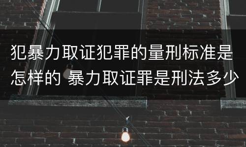 犯暴力取证犯罪的量刑标准是怎样的 暴力取证罪是刑法多少条