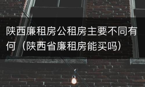 陕西廉租房公租房主要不同有何（陕西省廉租房能买吗）