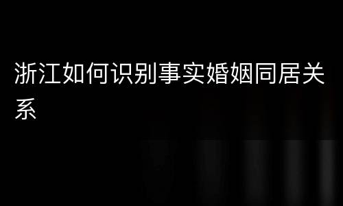 浙江如何识别事实婚姻同居关系