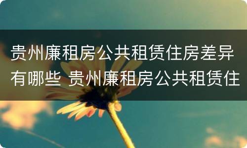 贵州廉租房公共租赁住房差异有哪些 贵州廉租房公共租赁住房差异有哪些问题
