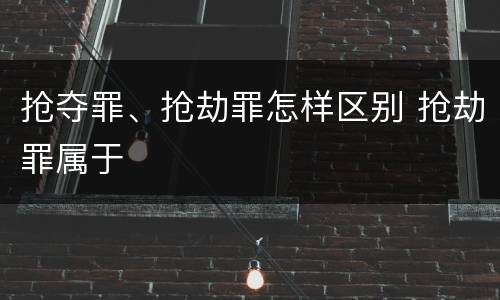 抢夺罪、抢劫罪怎样区别 抢劫罪属于