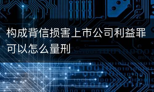 构成背信损害上市公司利益罪可以怎么量刑