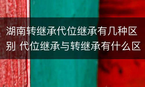 湖南转继承代位继承有几种区别 代位继承与转继承有什么区别