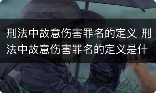 刑法中故意伤害罪名的定义 刑法中故意伤害罪名的定义是什么