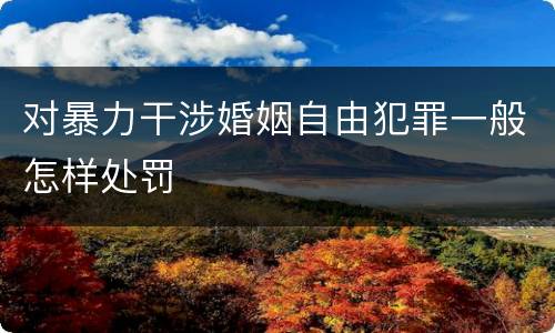 对暴力干涉婚姻自由犯罪一般怎样处罚