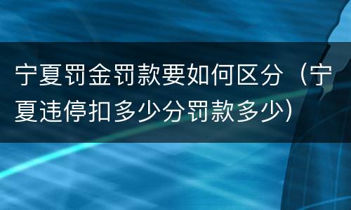 宁夏罚金罚款要如何区分（宁夏违停扣多少分罚款多少）