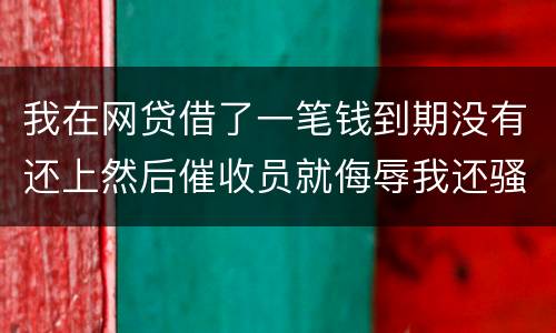 我在网贷借了一笔钱到期没有还上然后催收员就侮辱我还骚扰我朋友圈