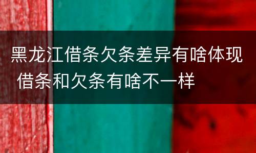 黑龙江借条欠条差异有啥体现 借条和欠条有啥不一样