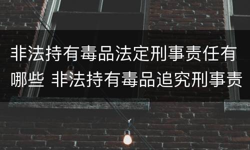非法持有毒品法定刑事责任有哪些 非法持有毒品追究刑事责任吗
