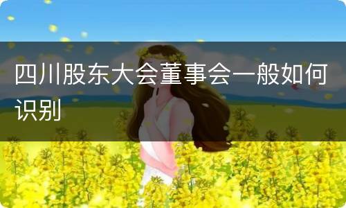 四川股东大会董事会一般如何识别