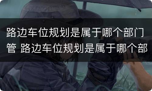 路边车位规划是属于哪个部门管 路边车位规划是属于哪个部门管的