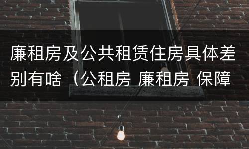 廉租房及公共租赁住房具体差别有啥（公租房 廉租房 保障性住房区别）