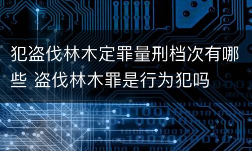 犯盗伐林木定罪量刑档次有哪些 盗伐林木罪是行为犯吗