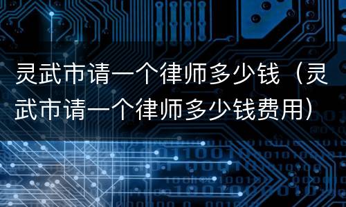 灵武市请一个律师多少钱（灵武市请一个律师多少钱费用）