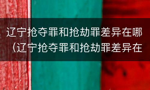 辽宁抢夺罪和抢劫罪差异在哪（辽宁抢夺罪和抢劫罪差异在哪里）