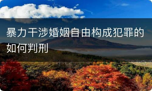 暴力干涉婚姻自由构成犯罪的如何判刑