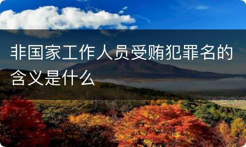 非国家工作人员受贿犯罪名的含义是什么