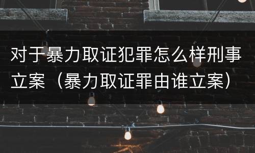对于暴力取证犯罪怎么样刑事立案（暴力取证罪由谁立案）