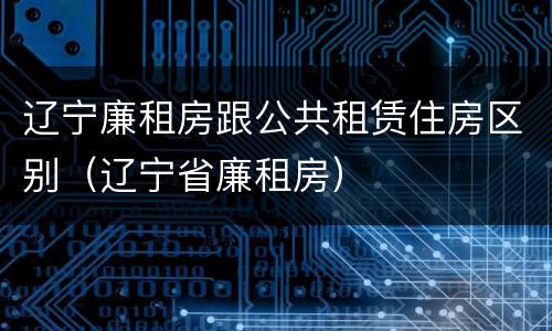 辽宁廉租房跟公共租赁住房区别（辽宁省廉租房）
