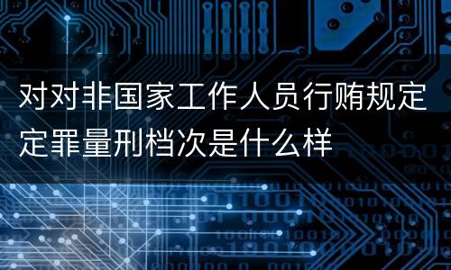 对对非国家工作人员行贿规定定罪量刑档次是什么样