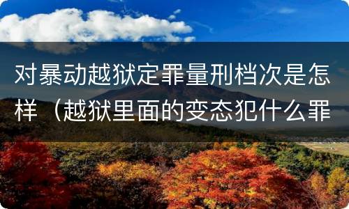 对暴动越狱定罪量刑档次是怎样（越狱里面的变态犯什么罪）