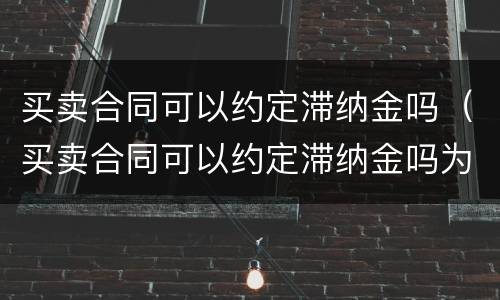 买卖合同可以约定滞纳金吗（买卖合同可以约定滞纳金吗为什么）