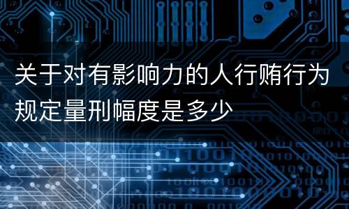 关于对有影响力的人行贿行为规定量刑幅度是多少