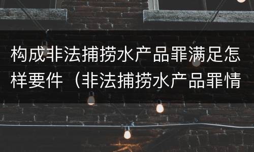 构成非法捕捞水产品罪满足怎样要件（非法捕捞水产品罪情节严重的认定）