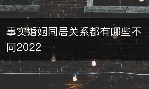 事实婚姻同居关系都有哪些不同2022
