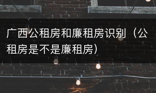 广西公租房和廉租房识别（公租房是不是廉租房）