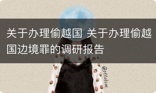 关于办理偷越国 关于办理偷越国边境罪的调研报告