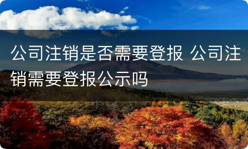 公司注销是否需要登报 公司注销需要登报公示吗