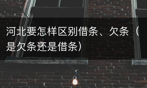河北要怎样区别借条、欠条（是欠条还是借条）