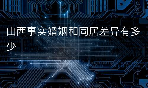 山西事实婚姻和同居差异有多少