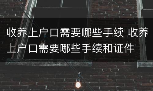 收养上户口需要哪些手续 收养上户口需要哪些手续和证件