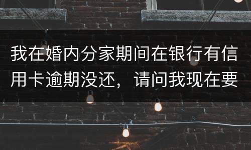 我在婚内分家期间在银行有信用卡逾期没还，请问我现在要离婚，老婆要承受债务吗