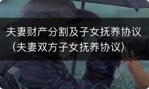 夫妻财产分割及子女抚养协议（夫妻双方子女抚养协议）