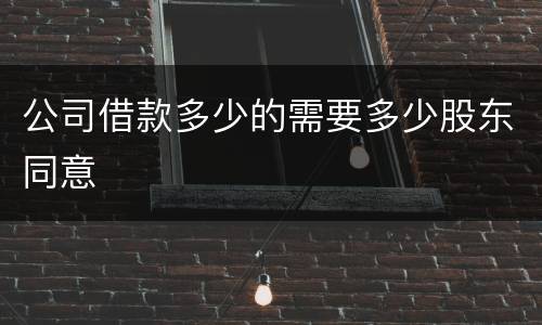 公司借款多少的需要多少股东同意