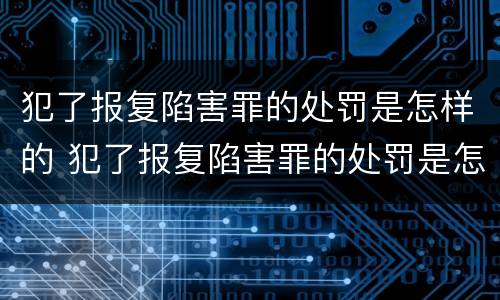 犯了报复陷害罪的处罚是怎样的 犯了报复陷害罪的处罚是怎样的呢