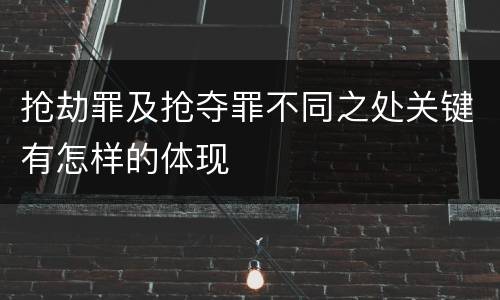 抢劫罪及抢夺罪不同之处关键有怎样的体现