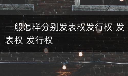一般怎样分别发表权发行权 发表权 发行权
