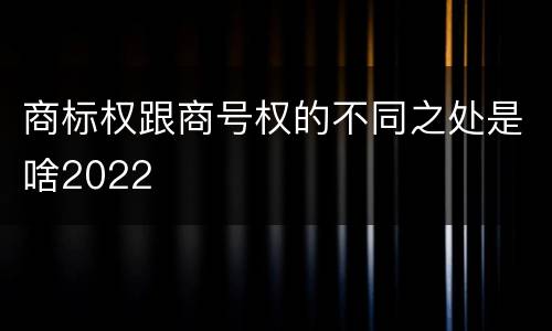 商标权跟商号权的不同之处是啥2022