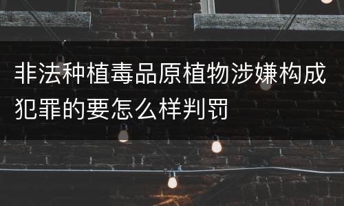 非法种植毒品原植物涉嫌构成犯罪的要怎么样判罚