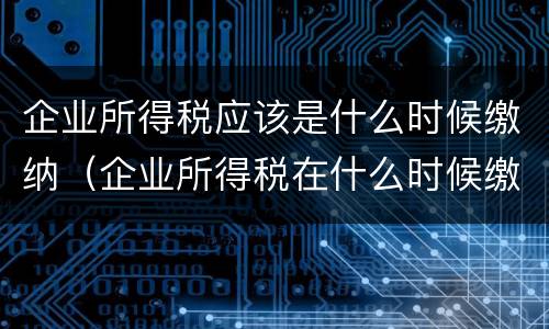 企业所得税应该是什么时候缴纳（企业所得税在什么时候缴纳）