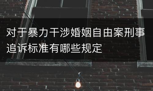 对于暴力干涉婚姻自由案刑事追诉标准有哪些规定