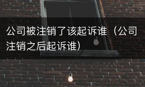 公司被注销了该起诉谁（公司注销之后起诉谁）