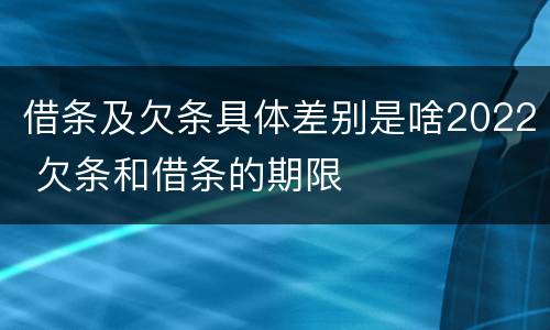 借条及欠条具体差别是啥2022 欠条和借条的期限