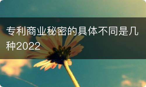 专利商业秘密的具体不同是几种2022
