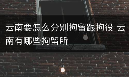 云南要怎么分别拘留跟拘役 云南有哪些拘留所