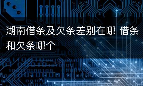 湖南借条及欠条差别在哪 借条和欠条哪个